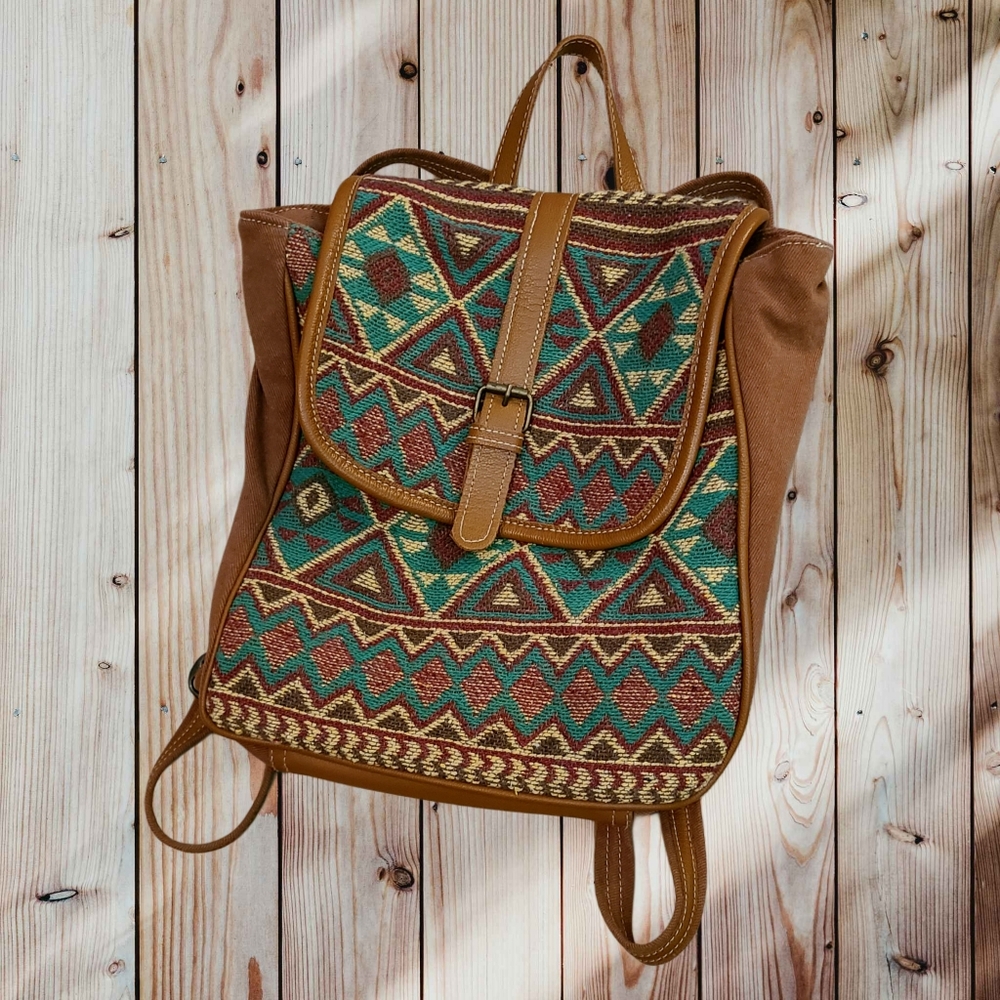 Myra Bag Multicolor Geometric Backpack - image 3